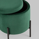Зеленый пуф на черных ножках SANJAY варинант исполнения - 3 | Loft Concept в Липецке