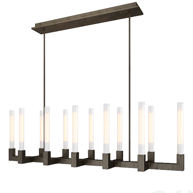 Люстра CANELLE Linear Chandelier 12 Modern Black Черный матовый в Липецке | Loft Concept 