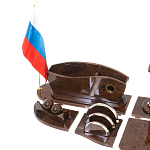 Настольный письменный набор с часами из природного камня обсидиана Competent Leader варинант исполнения - 3 | Loft Concept в Липецке