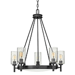  Люстра с 5-ю цилиндрическими плафонами из стекла с пузырьками Hinkley варинант исполнения - 1 | Loft Concept в Липецке