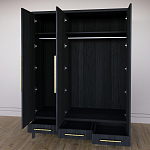 Большой Шкаф Primo Черный дуб с 3 дверьми и 3 выдвижными ящиками варинант исполнения - 8 | Loft Concept в Липецке