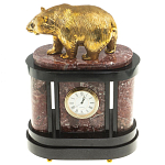 Часы настольные бронзовые с декором в виде медведя Bear Stone Clock варинант исполнения - 4 | Loft Concept в Липецке