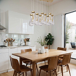 Люстра с 9-ю прозрачными стеклянными плафонами в форме капли Lucid Rain  варинант исполнения - 11 | Loft Concept в Липецке