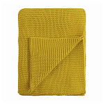 Плед из хлопка жемчужной вязки горчичного цвета Waffle Comfort варинант исполнения - 1 | Loft Concept в Липецке