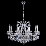 Люстра подвесная с 8-ю лампочками и прозрачными хрустальными подвесками на хромированном основании Crystal lamps варинант исполнения - 2 | Loft Concept в Липецке