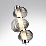 Подвесной светильник с 3-мя рифлеными стеклянными шарами Marcelh Light варинант исполнения - 9 | Loft Concept в Липецке