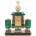 Настольный письменный набор из малахита и долерита с декором в виде герба России Leader Organizer варинант исполнения - 3 | Loft Concept в Липецке