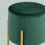 Зеленый пуф на золотистых ножках SANJAY варинант исполнения - 2 | Loft Concept в Липецке