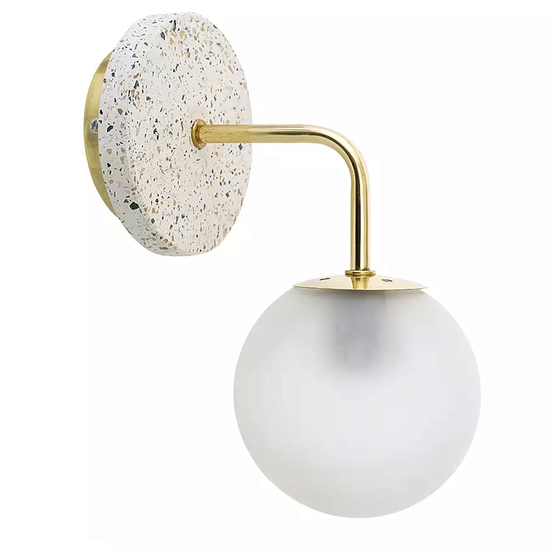 Бра с белым матовым плафоном в форме шара Round White Matte Lampshade Золотой Белое матовое стекло Бра с белым матовым плафоном в форме шара Round White Matte Lampshade Золотой Белое матовое стекло в Липецке | Loft Concept