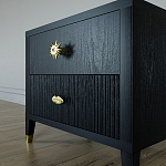 Тумба прикроватная с двумя ящиками Elsa Dreams Black варинант исполнения - 3 | Loft Concept в Липецке