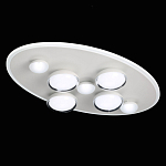 Потолочный светильник овальной формы белого цвета с 7-ю лампами Lunar Pebbles варинант исполнения - 4 | Loft Concept в Липецке