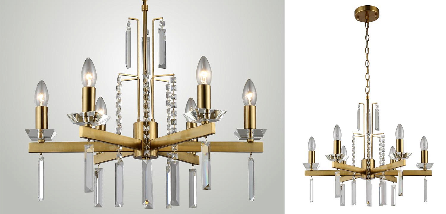 Люстра Vivien Crystal Brass Chandelier 6 Люстра Vivien Crystal Brass Chandelier 6 - Loft-Concept в Липецке