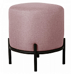 Круглый пуф на металлических ножках с обивкой из рогожки Casey Poof варинант исполнения - 3 | Loft Concept в Липецке