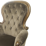 Кресло с мягкой обивкой из коричневого велюра на 4-х деревянных ножках Evelyn Classical Armchair варинант исполнения - 4 | Loft Concept в Липецке