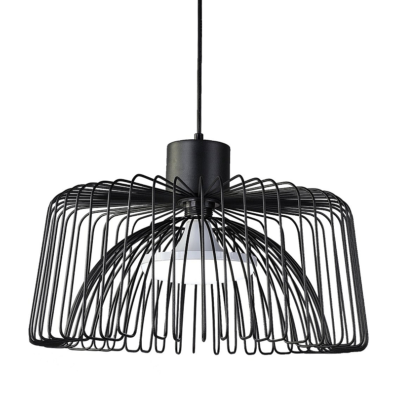 Подвесной светильник Cage Wire Color Pendant Black Черный Подвесной светильник Cage Wire Color Pendant Black Черный в Липецке | Loft Concept