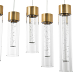 Люстра c 6-ю стеклянными плафонами золото Sparkling Bubbles Tube Gold Hanging Lamp варинант исполнения - 4 | Loft Concept в Липецке