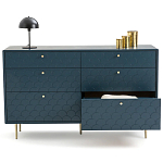 Комод с 6 выдвижными ящиками Scale Ornament Blue Chest of Drawers варинант исполнения - 4 | Loft Concept в Липецке