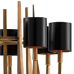 Люстра с 8-ю черными цилиндрическими плафонами Stylistic Lines варинант исполнения - 1 | Loft Concept в Липецке