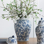 Ваза с крышкой и бело-синим цветочным узором Blue & White Ornament  варинант исполнения - 7 | Loft Concept в Липецке