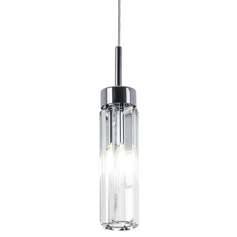 Подвесной светильник с плафоном из хрусталя Fernand Glass Chrome Hanging Lamp Хром Прозрачный Подвесной светильник с плафоном из хрусталя Fernand Glass Chrome Hanging Lamp Хром Прозрачный в Липецке | Loft Concept