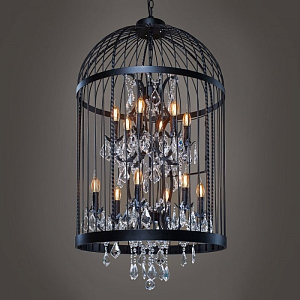 Люстра Steampunk Birdcage Chandelier 60 black