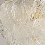 Люстра на цепи с прозрачными стеклянными подвесками в виде листьев Textured Glass Chandelier варинант исполнения - 4 | Loft Concept в Липецке