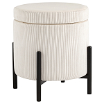 Молочный пуф на черных ножках SANJAY варинант исполнения - 1 | Loft Concept в Липецке