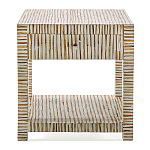 Тумбочка прикроватная Vancouver Bone Inlay Bedside Beige варинант исполнения - 3 | Loft Concept в Липецке