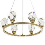 Подвесная круглая люстра с хрустальными плафонами Esme Crystal Brass Ring Chandelier варинант исполнения - 1 | Loft Concept в Липецке