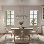 Люстра подвесная с 8-ю лампами и стеклянными круглыми подвесками Currey & Company варинант исполнения - 2 | Loft Concept в Липецке