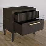 Прикроватная Тумбочка Primo с двумя ящиками Темный орех варинант исполнения - 5 | Loft Concept в Липецке