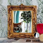 Зеркало настенное золотое с резным орнаментом Classic Ornament Mirror варинант исполнения - 2 | Loft Concept в Липецке