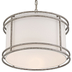 Подвесной светильник в виде барабана с тканевым абажуром и металлическим каркасом Warm Glow варинант исполнения - 2 | Loft Concept в Липецке