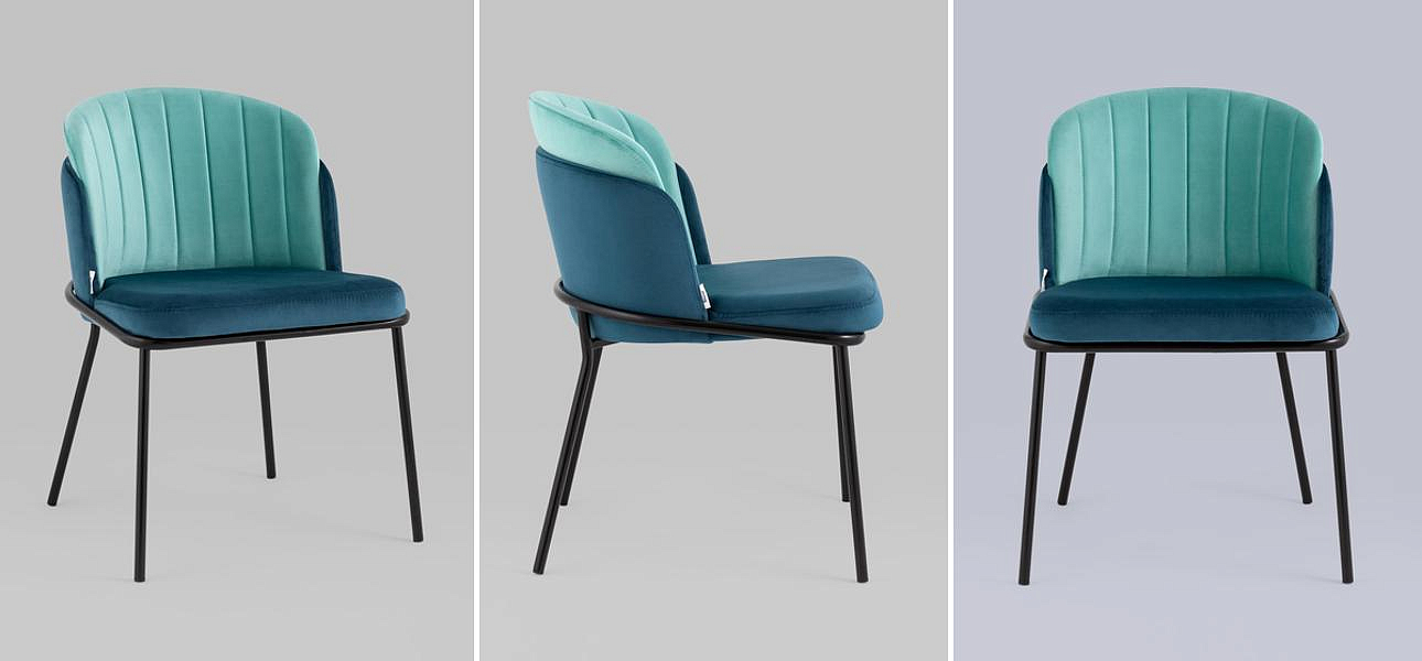 Стул Penelope Chair Бюрюзовый Велюр Металлические Ножки Стул Penelope Chair Бюрюзовый Велюр Металлические Ножки - Loft-Concept в Липецке