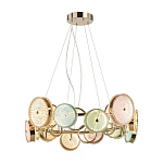 Люстра с плафонами из разноцветного стекла Glass Peonies варинант исполнения - 2 | Loft Concept в Липецке