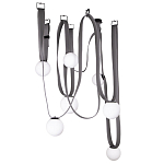 Подвесной светильник с серыми кожаными ремнями и белыми стеклянными плафонами в виде шаров Flos Wireline Lighting варинант исполнения - 7 | Loft Concept в Липецке