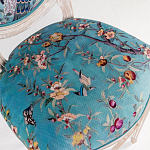 Барный стул из массива бука с изображением птиц и цветов Turquoise Beige Chinoiserie Garden Chair варинант исполнения - 2 | Loft Concept в Липецке