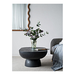 Столик кофейный черного цвета с овальной столешницей и круглым основанием Black Dalmen Table варинант исполнения - 10 | Loft Concept в Липецке