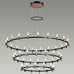 Люстра подвесная с тремя круглыми ярусами и цилиндрическими плафонами Arnaut Light варинант исполнения - 3 | Loft Concept в Липецке