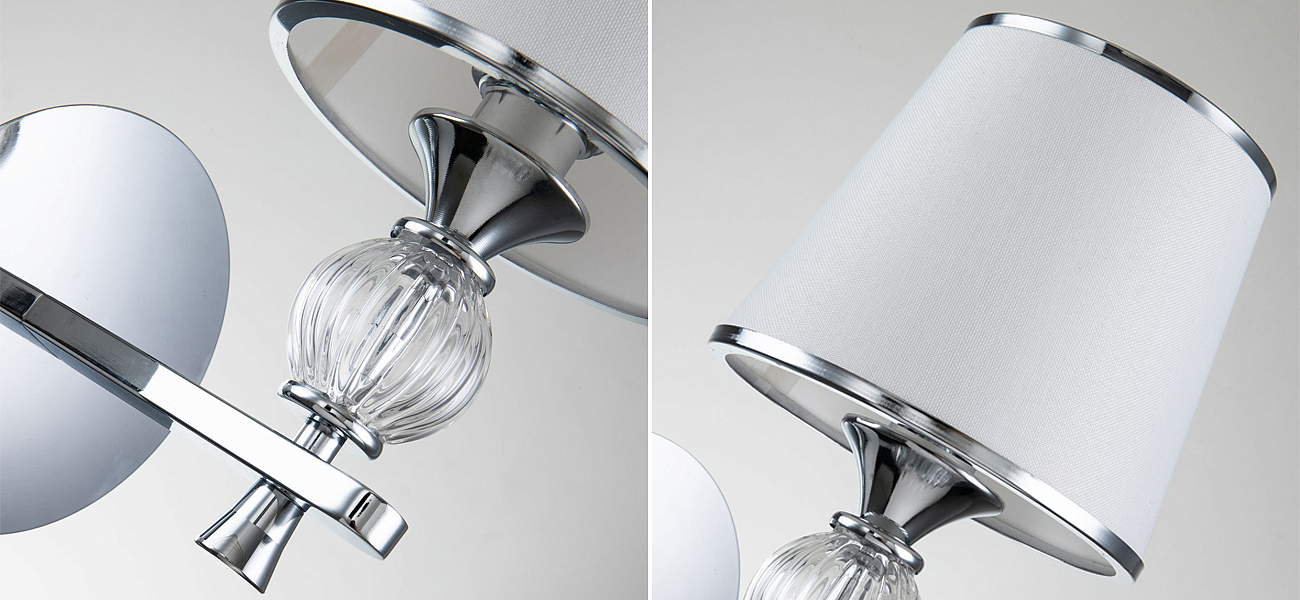 Бра цвета хром с тканевыми плафонами LUMINAIRE Бра цвета хром с тканевыми плафонами LUMINAIRE - Loft-Concept в Липецке