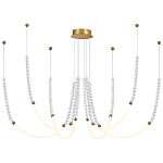 Люстра подвесная с 6-ю изогнутыми плафонами и белыми декоративными шариками PEARLS Suspension варинант исполнения - 4 | Loft Concept в Липецке