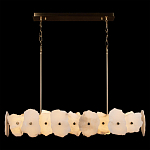 Люстра подвесная линейная с текстурированными мраморными элементами Marble square варинант исполнения - 2 | Loft Concept в Липецке