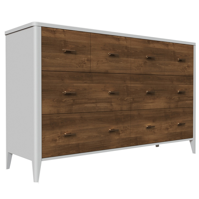 Комод из массива бука с 8-ю ящиками Tasteful Furniture Слоновая кость Серый Коричневый Комод из массива бука с 8-ю ящиками Tasteful Furniture Слоновая кость Серый Коричневый в Липецке | Loft Concept