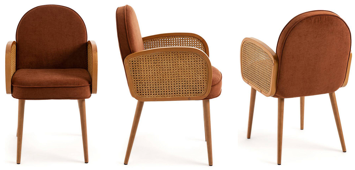 Стул Morten Wicker Terracotta Chair Стул Morten Wicker Terracotta Chair - Loft-Concept в Липецке