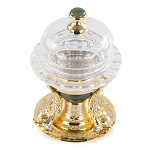 Икорница с декором "Три рыбки" с гравировкой и натуральным камнем Нефрит Decorative Cavair Dishes варинант исполнения - 3 | Loft Concept в Липецке