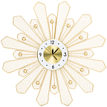 Часы настенные из металла в виде солнца с белым циферблатом Mirror Tower Clock варинант исполнения - 1 | Loft Concept в Липецке