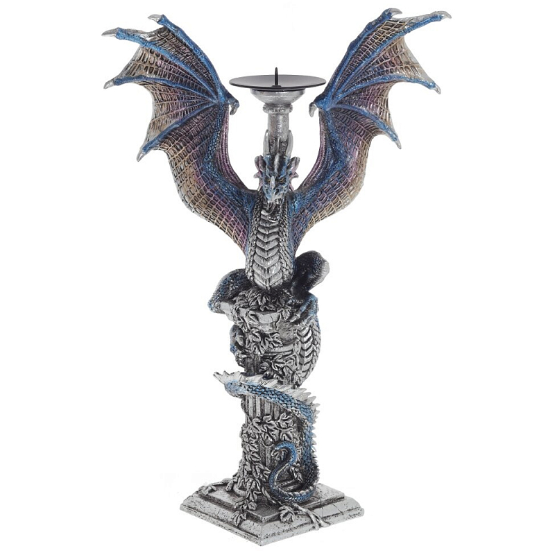 Подсвечник в виде Дракона Grey Blue Dragon Candlestick Серый Синий Мульти Подсвечник в виде Дракона Grey Blue Dragon Candlestick Серый Синий Мульти в Липецке | Loft Concept
