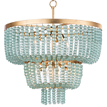 Круглая трехъярусная люстра с подвесками в виде круглых стеклянных бусин Blue Beads Chandelier варинант исполнения - 2 | Loft Concept в Липецке