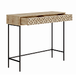 Консоль напольная деревянная с выдвижным ящиком с резным орнаментом HEATON CONSOLE OAK варинант исполнения - 1 | Loft Concept в Липецке