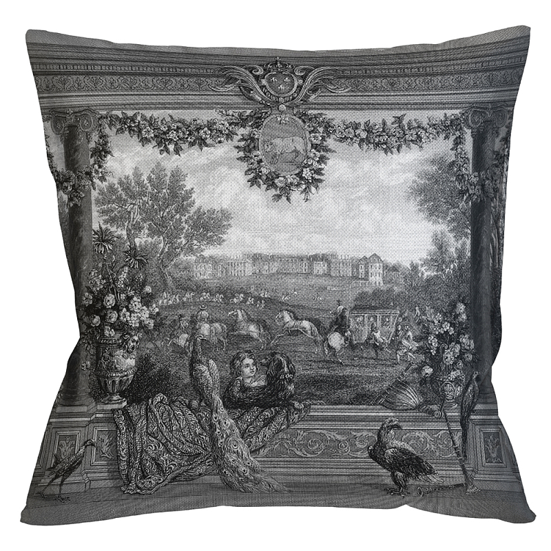 Декоративная подушка Versailles Pillow Черно-белый Бежевый Декоративная подушка Versailles Pillow Черно-белый Бежевый в Липецке | Loft Concept
